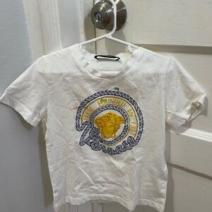 Versace Kids White and Gold Medusa T-Shirt